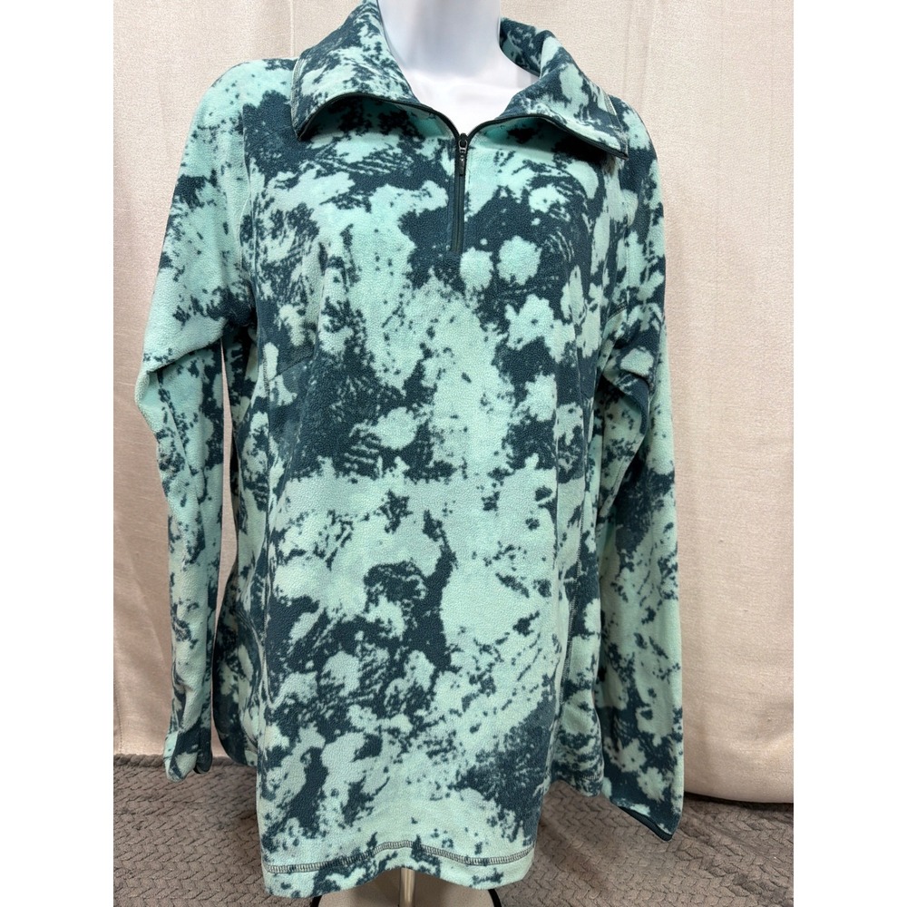 Columbia Womens Mint Green Tie Dye Fleece Quarter Zip Pullover XK1447 XL